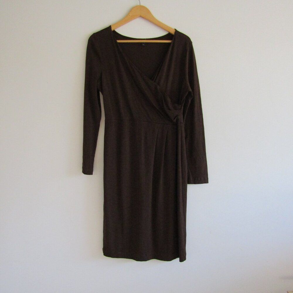 Talbots Dress Chocolate Brown Medium Classic Mature Fall Modest Business Work